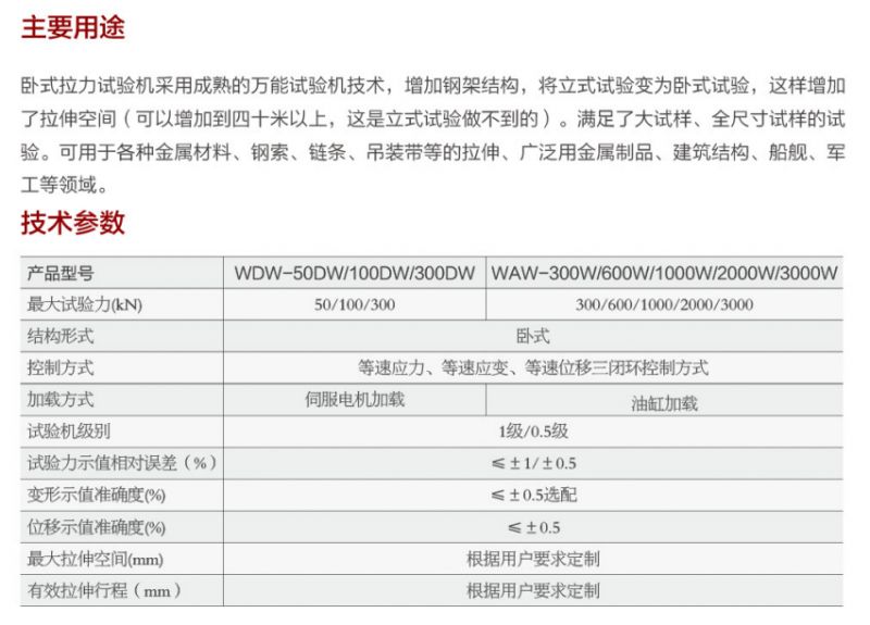 鋼絞線(xiàn) 臥式拉力試驗(yàn)機(jī)